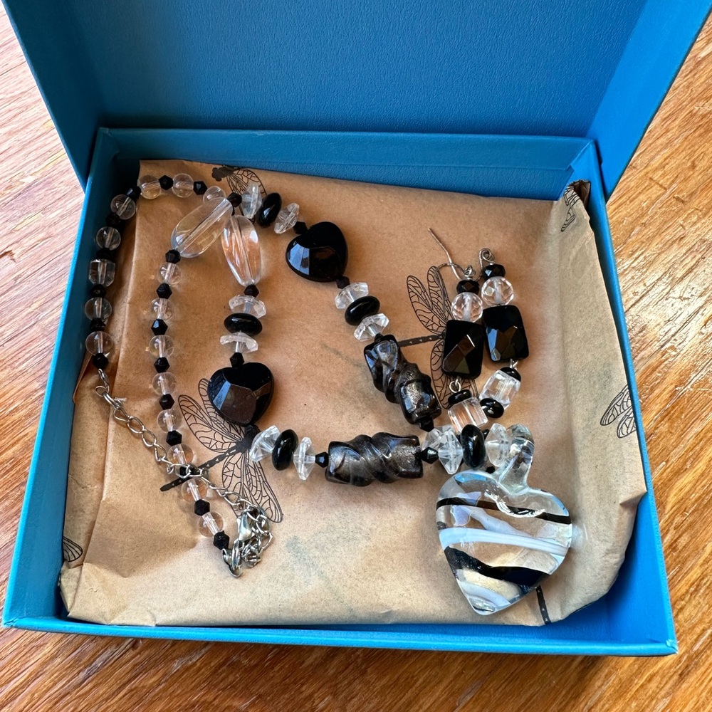 Handmade Heart Beaded Necklace Set